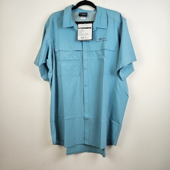 Grundens Hooksetter Long Sleeve Technical Shirt Large NWOT Snap Closure - Picture 5 of 6